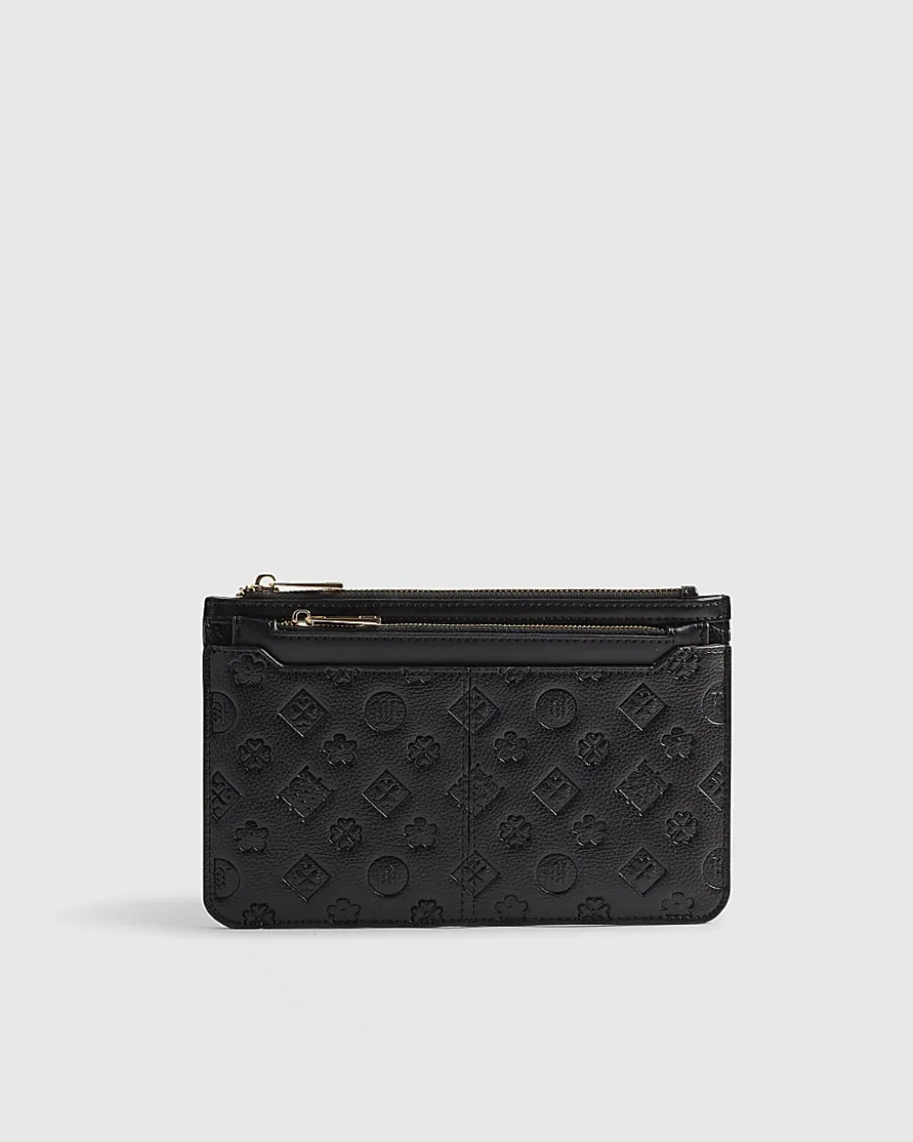 Black Embossed Monogram Travel Wallet