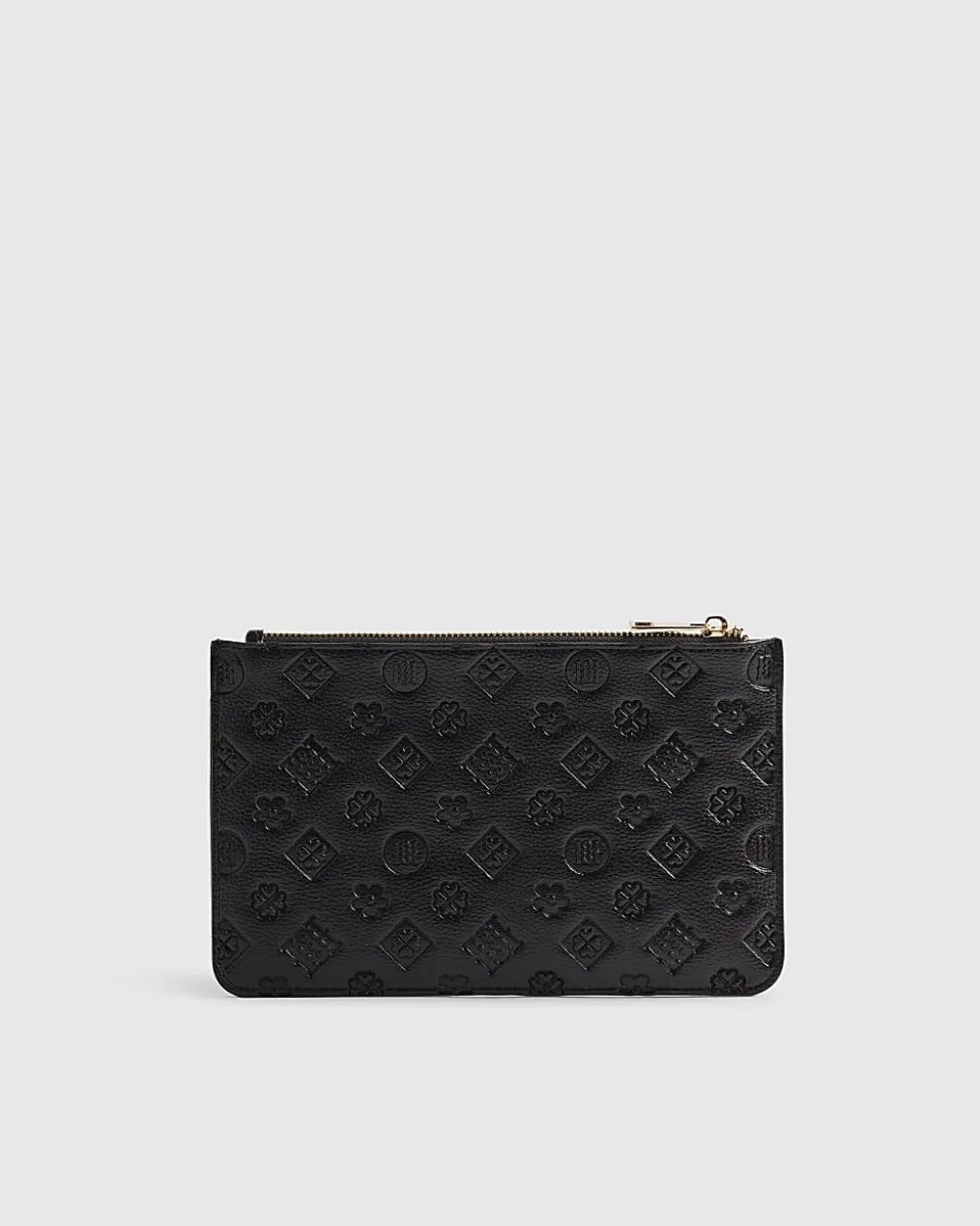 Black Embossed Monogram Travel Wallet