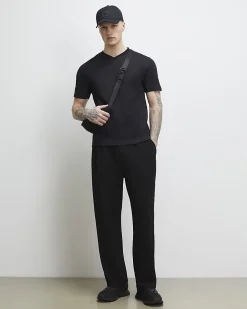 Black Essential Slim Fit V Neck T-Shirt