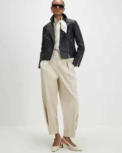 Black Faux Leather Biker Jacket