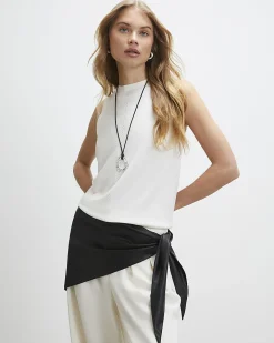 Black Faux Leather Multi Wear Scarf