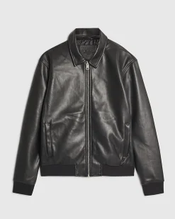 Black Faux Leather Zip Jacket