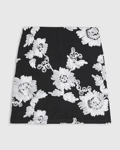 Black Floral Cornelli Mini Skirt