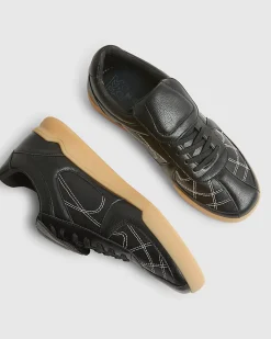 Black Fold Over Tongue Football Trainers