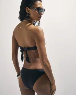 Black Gold Hardware Bandeau Bikini Top