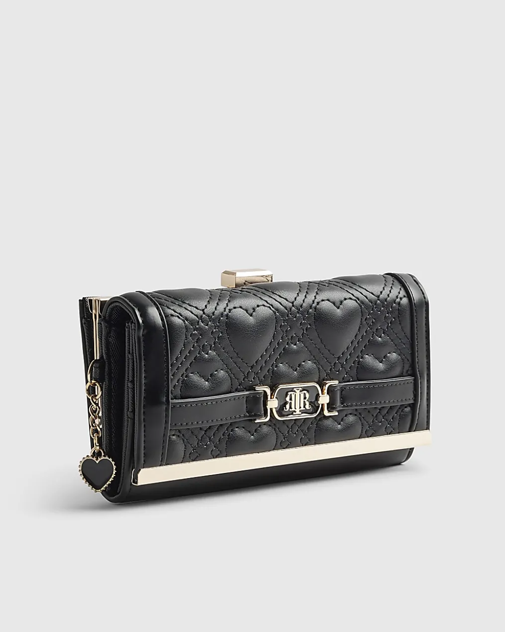 Black Heart Quilted Purse