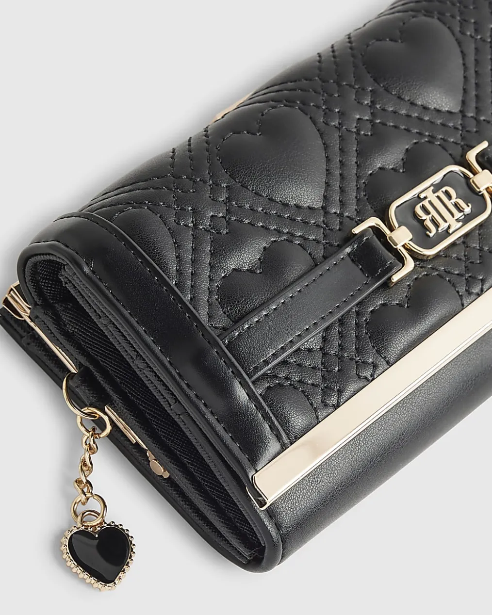 Black Heart Quilted Purse