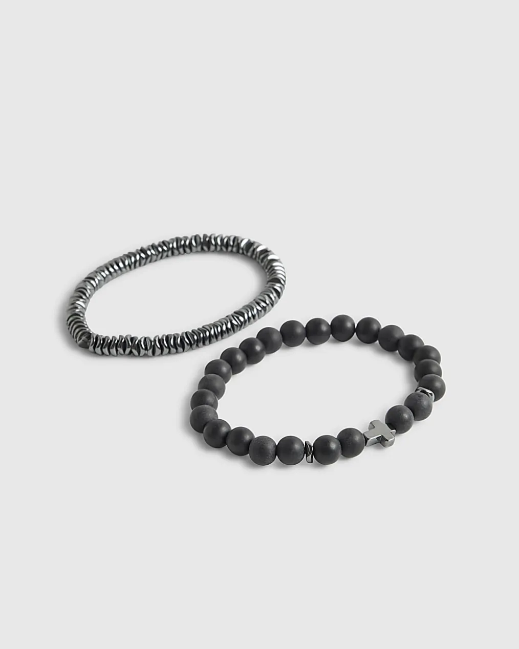 Black Hematite Cross Beaded Bracelet Pack