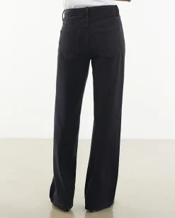 Black High Waisted Relaxed Straight Leg Jeans