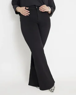 Black High Waisted Relaxed Flare Jeans