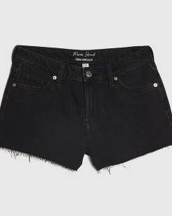 Black Hotpant Denim Shorts