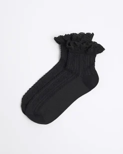 Black Lace Frill Socks