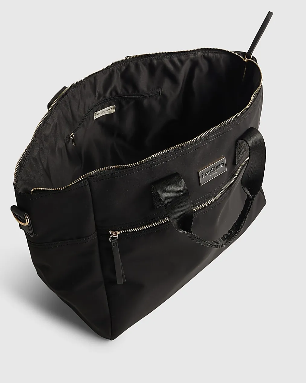 Black Large Webbing Strap Holdall Bag