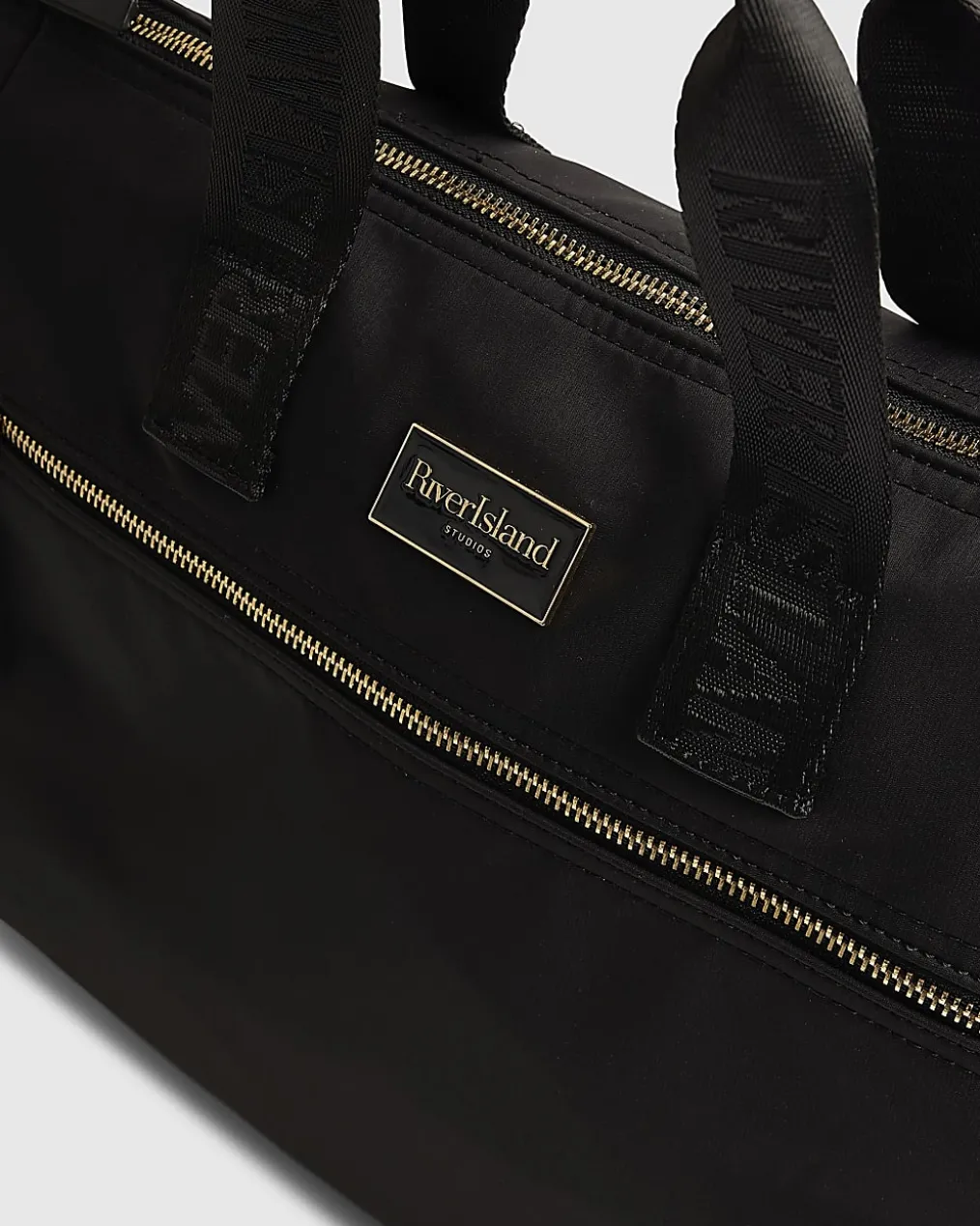Black Large Webbing Strap Holdall Bag