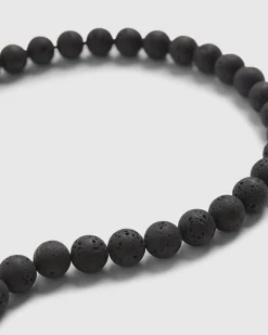 Black Lava Bead Necklace