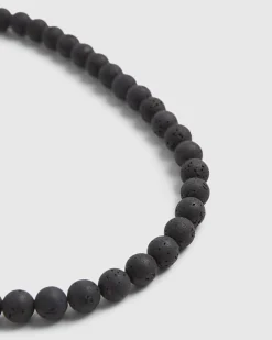 Black Lava Bead Necklace