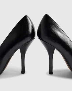 Black Long Chisel Toe Court Heels