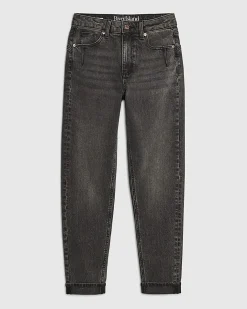 Black Mid Rise Mom Fit Sculpt Jeans