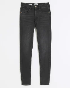 Black Mid Rise Skinny Jeans