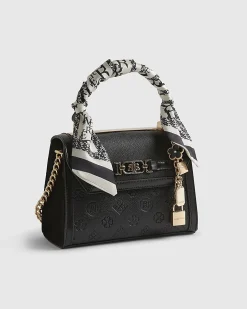 Black Mini Embossed Scarf Tote Bag