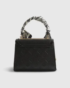 Black Mini Embossed Scarf Tote Bag