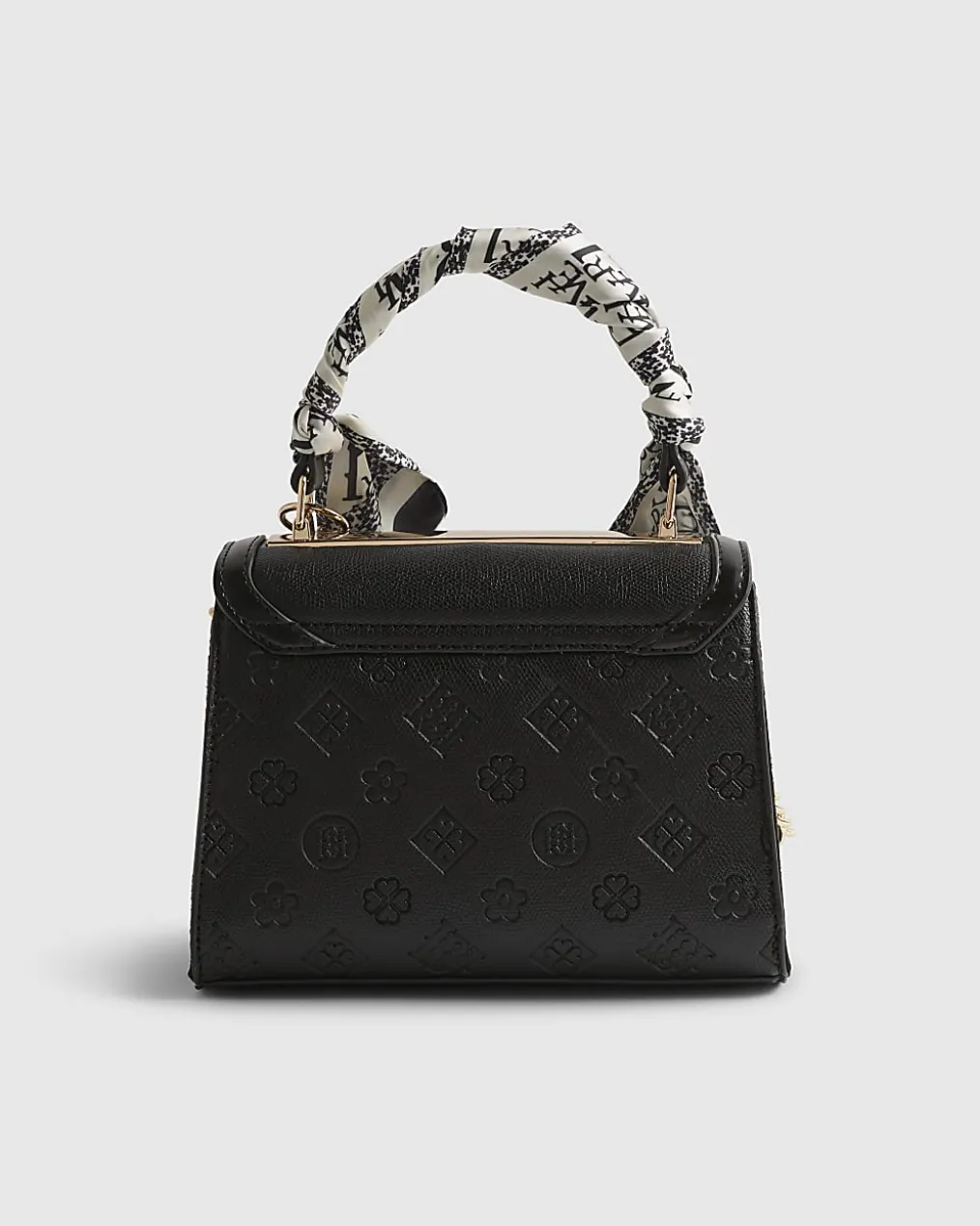 Black Mini Embossed Scarf Tote Bag