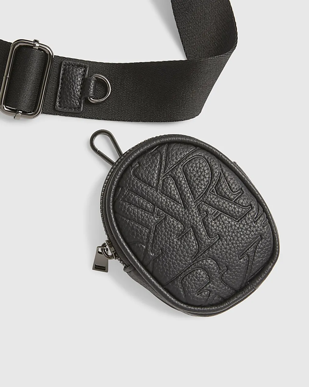 Black Monogram Embossed Cross Body Bag
