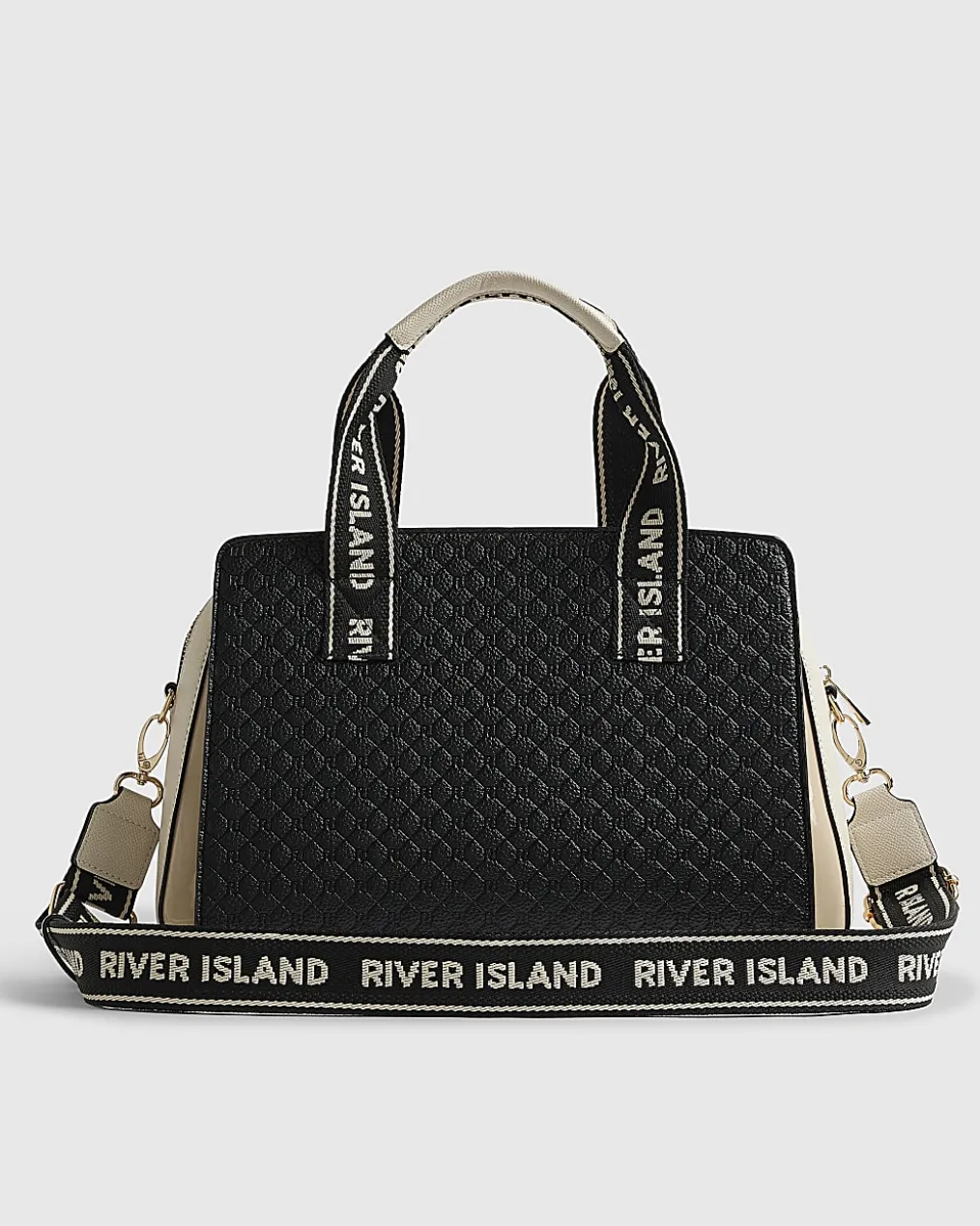 Black Monogram Front Tote Bag