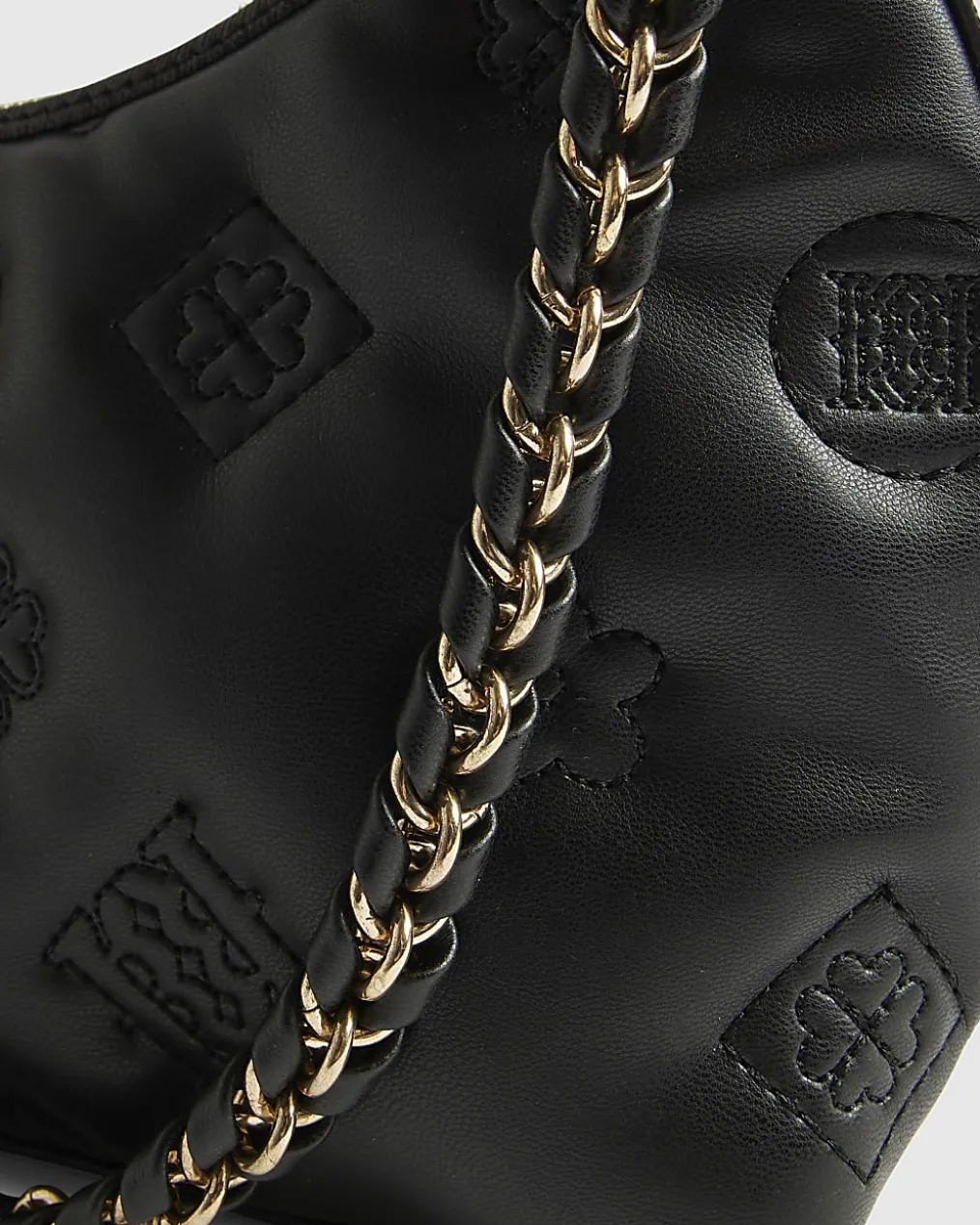 Black Monogram Quilted Shoulder Bag
