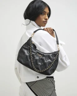 Black Monogram Quilted Shoulder Bag