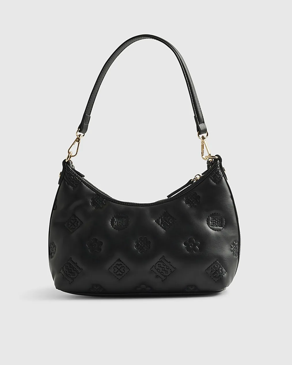 Black Monogram Quilted Shoulder Bag