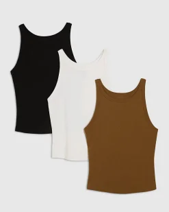 Black Multi Coloured Tank Top 3 Pack
