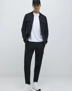 Black Muscle Fit Bomber Jacket