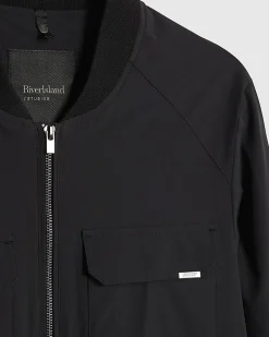 Black Muscle Fit Bomber Jacket