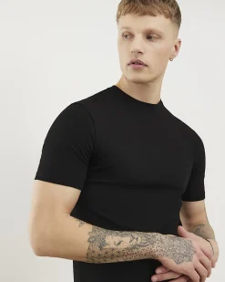 Black Muscle Fit Cotton T-Shirt 3 Pack
