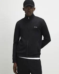 Black Muscle Fit Etre Zip Through Jacket