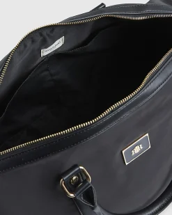 Black Nylon Barrell Travel Bag