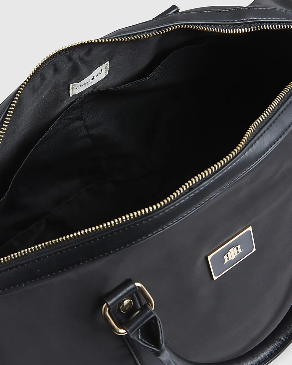 Black Nylon Barrell Travel Bag