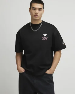 Black Oversized Cotton Boxing T-Shirt