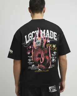 Black Oversized Cotton Boxing T-Shirt