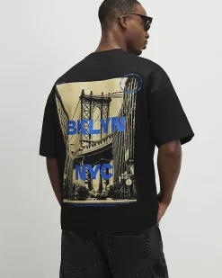 Black Oversized Cotton Brooklyn T-Shirt