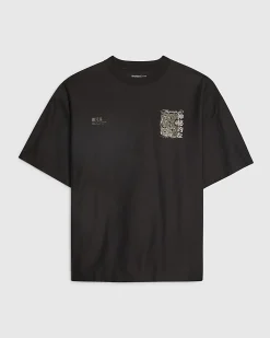Black Oversized Cotton Dragon Graphic T-Shirt