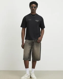 Black Oversized Cotton Sanctus Angel T-Shirt