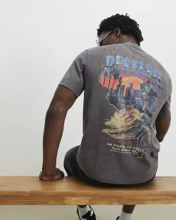 Black Oversized Cotton Surf City T-Shirt