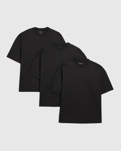 Black Oversized Crew Neck T-Shirts 3 Pack