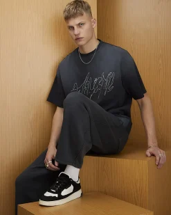 Black Oversized Fit Athletisme RXR T-Shirt