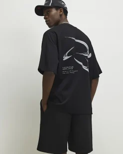 Black Oversized Fit Cotton Midweight T-Shirt