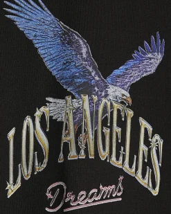 Black Oversized Fit Cotton LA Eagle T-Shirt