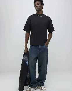 Black Oversized Fit Crew Neck T-shirts 3 Pack