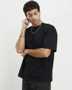 Black Oversized Fit Crew Neck T-Shirts 3 Pack